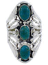Authentic Sterling Silver And Turquoise Ring Size 5-1/4 UX32693